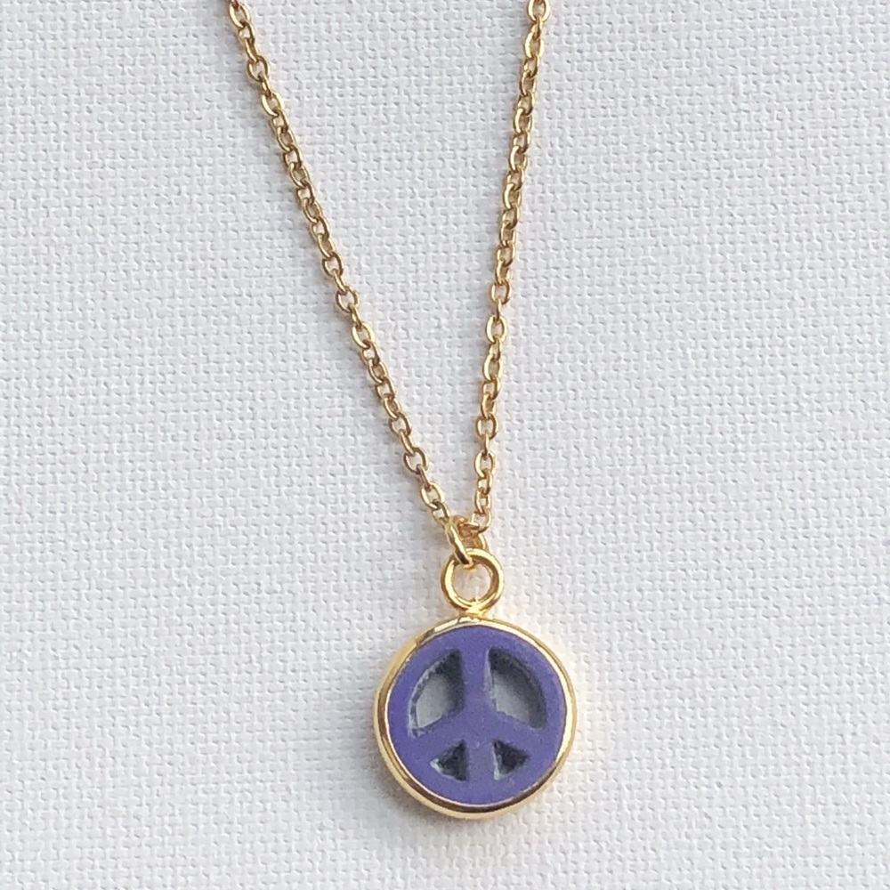 Peace Symbol Necklace (purple)